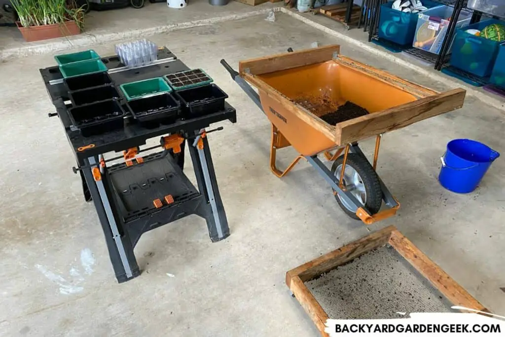 Seed Prepping Station in Detached Garage