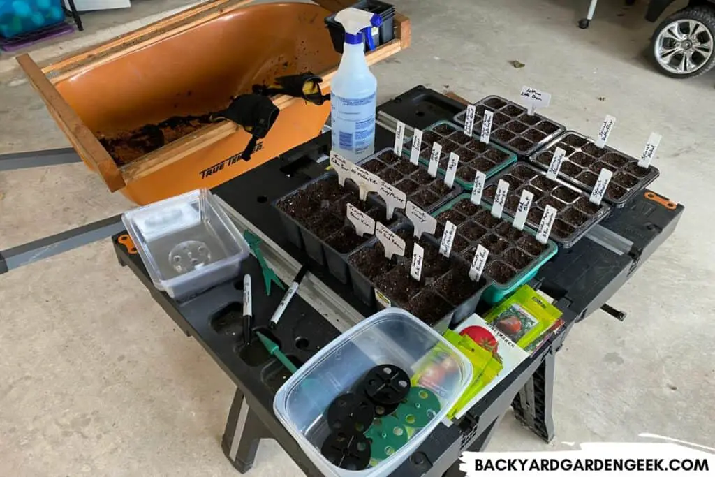 Seed Prepping Station with Amended Garden Soil