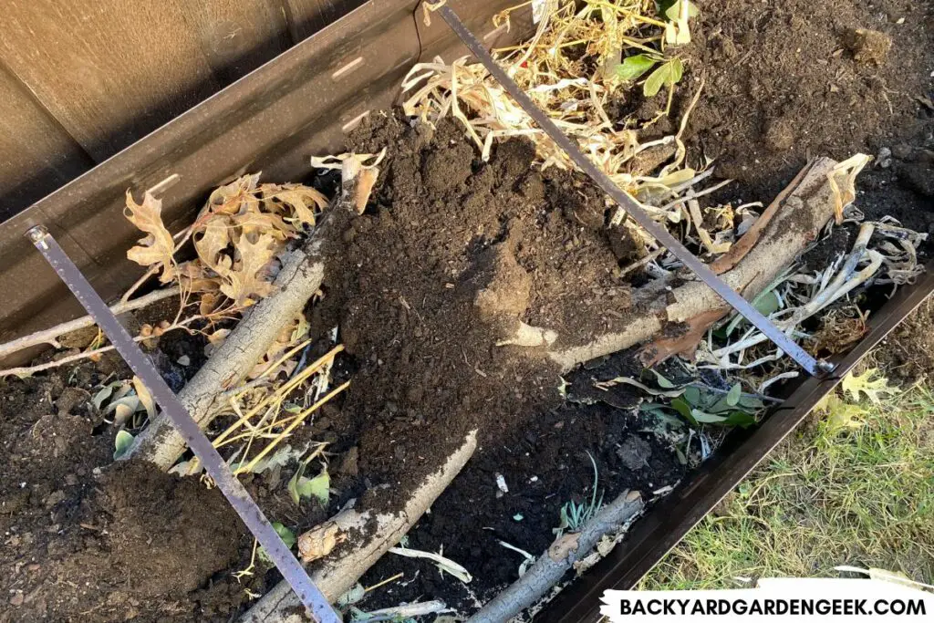 Filling a Raised Bed with Yard Debris