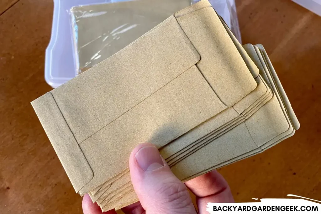 Paper Envelopes for Seed Storage