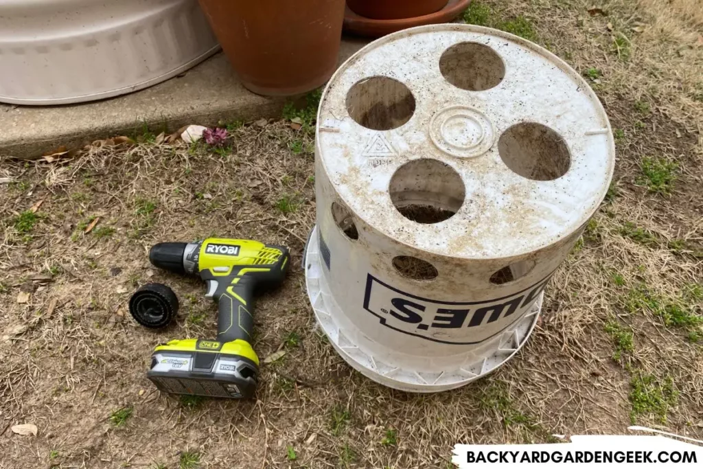 Drainage Holes in a Paint Bucket Garden Container