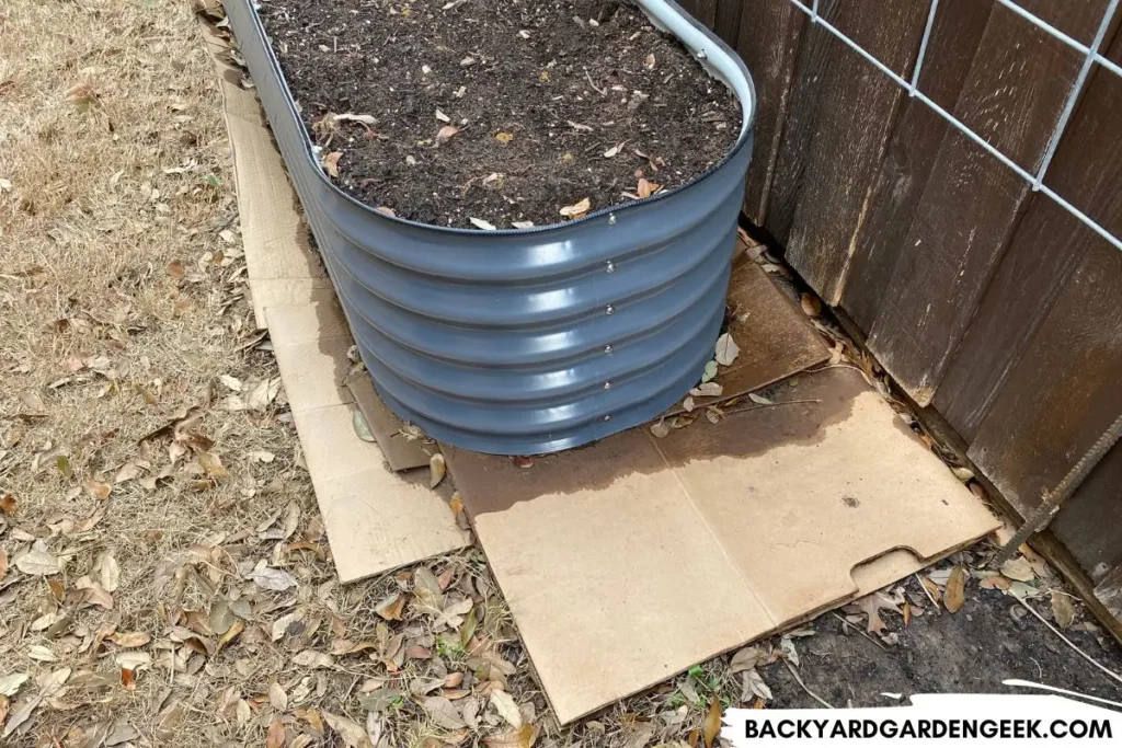 Layers of Cardboard Under a Raised Bed