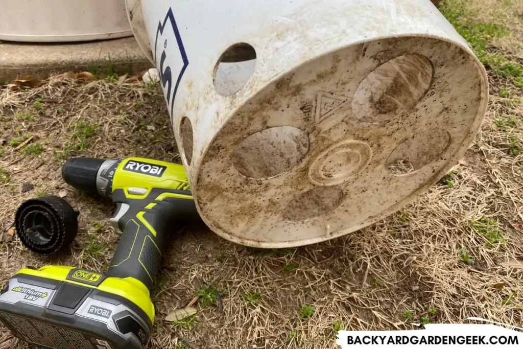 Drainage Holes in Bottom of Paint Bucket Container