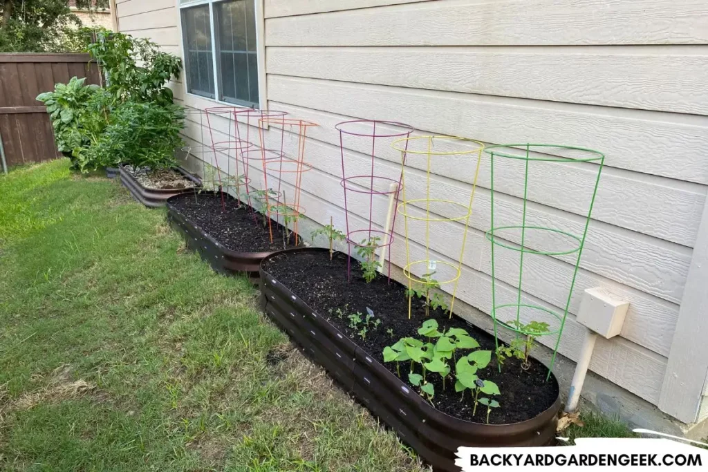 Narrow Raised Garden Beds on Sloped Lawn
