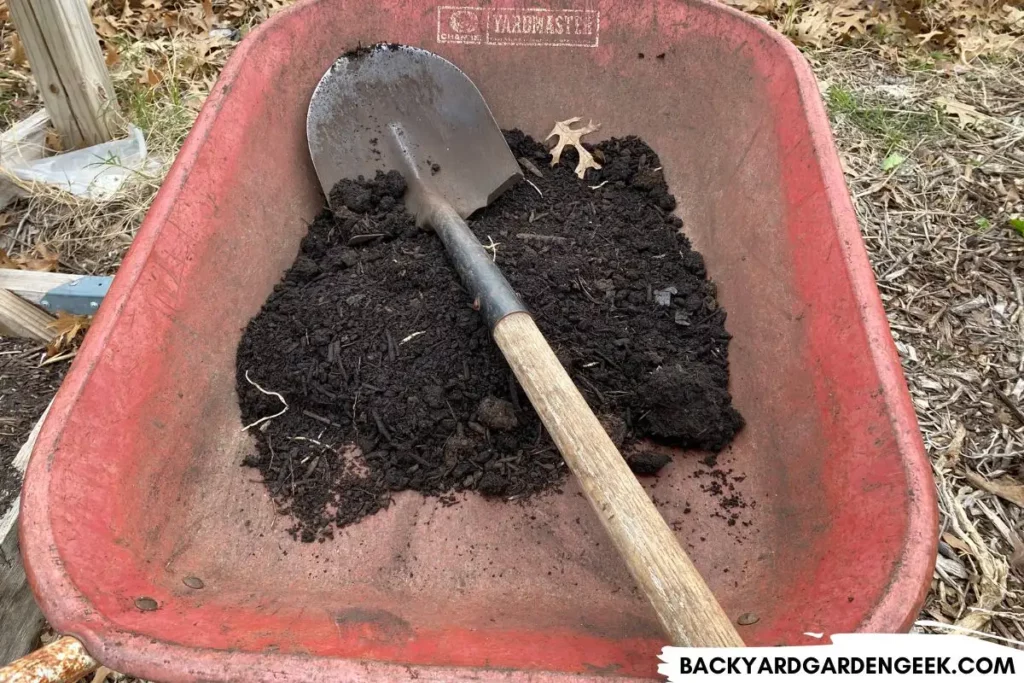 Wheelbarrow Filled with Homemade Compost