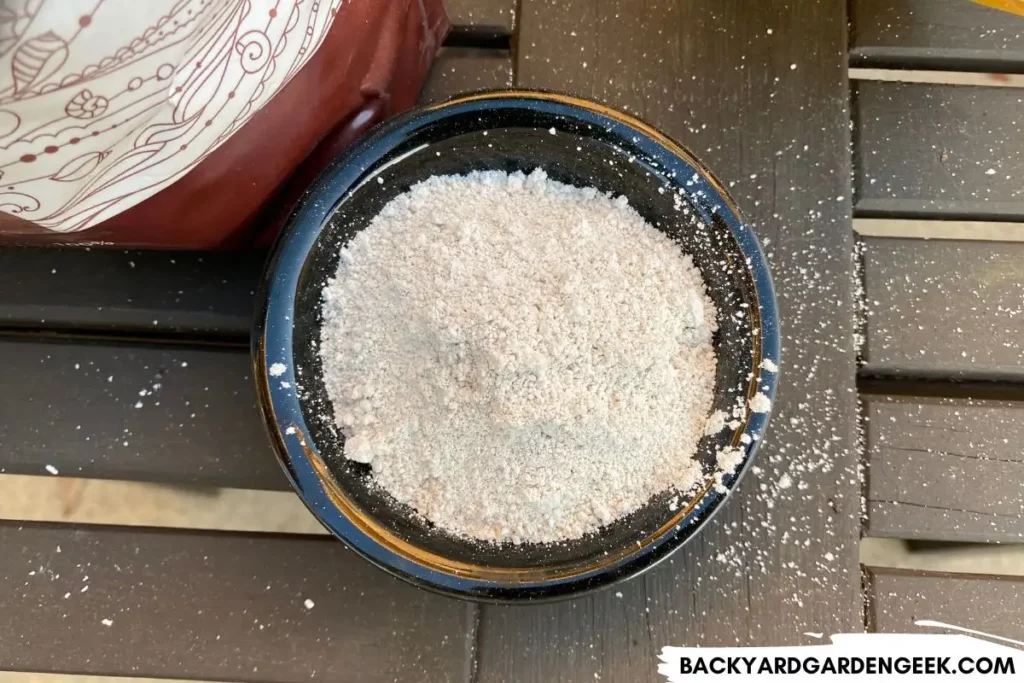 Bowl of Diatomaceous Earth on Table
