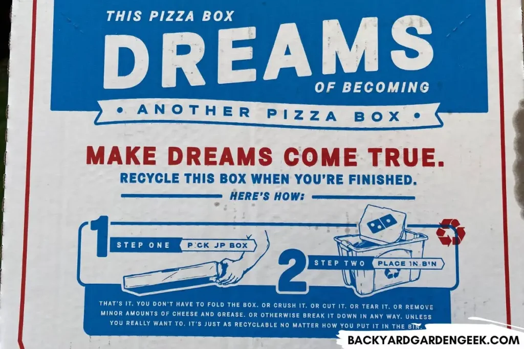 Recycling Instructions on Pizza Box
