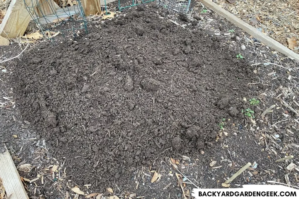 Compost Spread on Raised Garden Bed