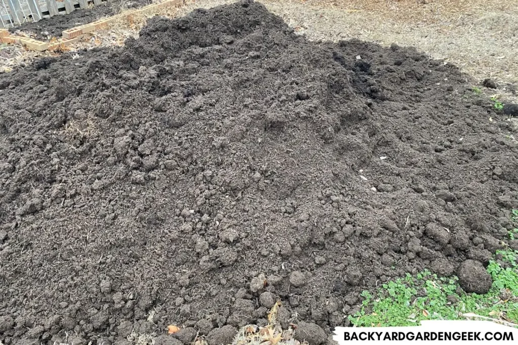 Finished Compost in the Garden